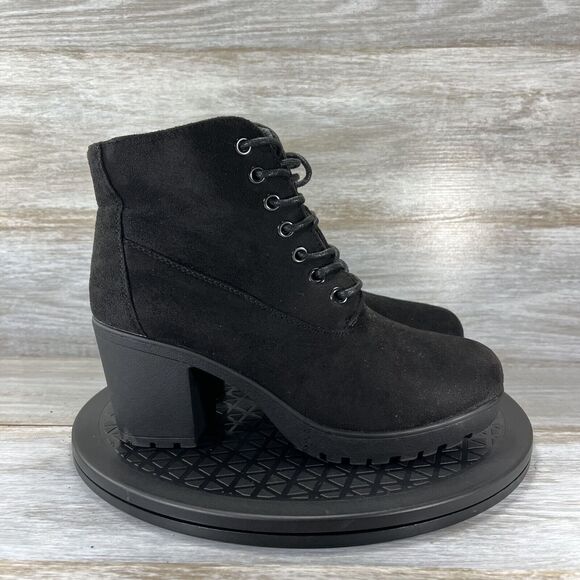 Forever Plus Womens Chunky Heel Platform Side Zipper Booties Size 7.5 - Picture 3 of 8